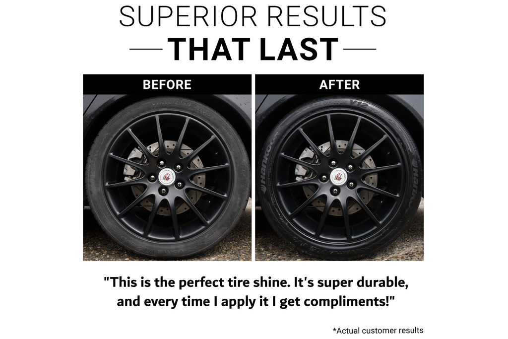 Billionaire Wet Tire Shine Spray - 1 Can 14 oz No Sling Formula Long-Lasting Silky Smooth Finish - Spraying Maximum Protection Fast Dry - Car